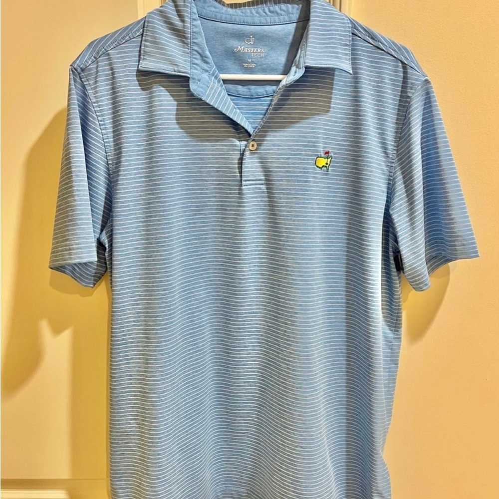 Masters Light Blue Striped Men's Polo Shirt